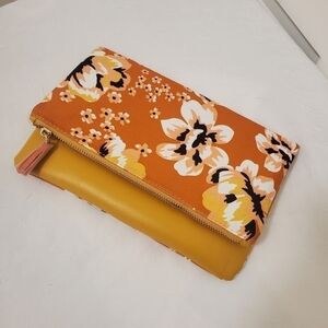 Rachel Pally Floral Foldover Clutch Colorful-Orange